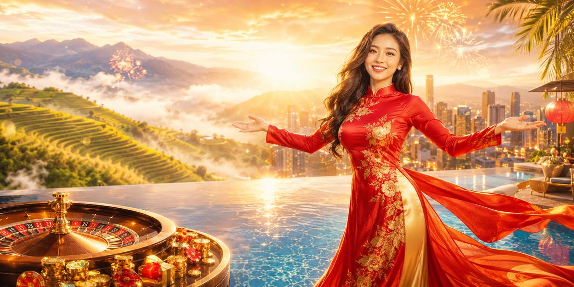 Dealer mặc áo dài Việt Nam dẫn dắt bàn roulette tại sòng bài trực tuyến
